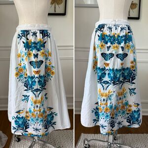 Antix Brazil Botanical Butterfly Moth Dragonfly Aline Midi Skirt S